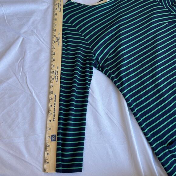 SAIL TO STABLE Nautical Green and Navy Shift Dress Oversize Buttons Coastal Boat - Picture 9 of 11